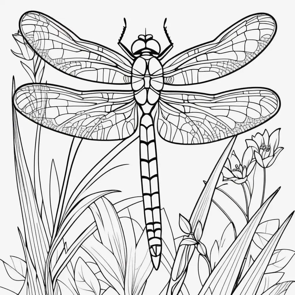 cute dragonfly coloring page
