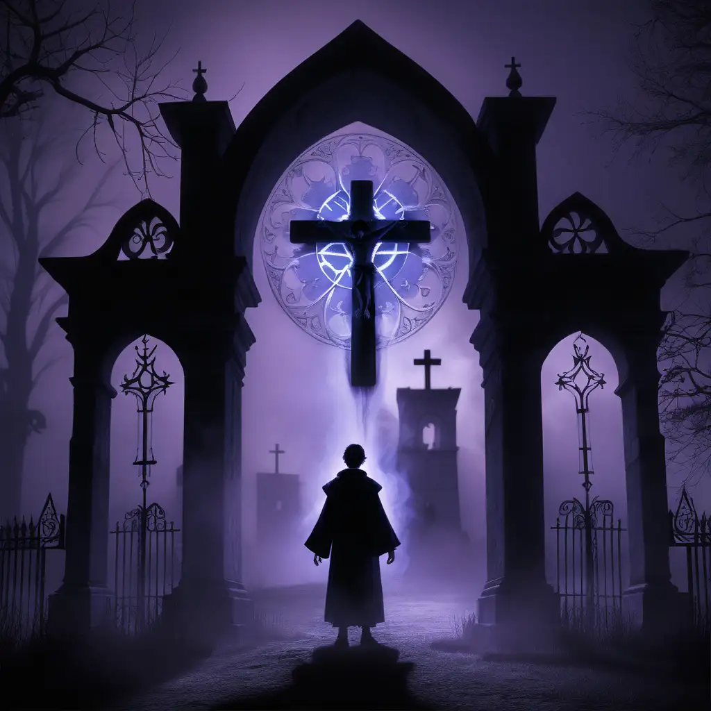 A dimly lit, atmospheric setting that reflects the haunted monastery.
Shadows and subtle hints of supernatural elements to create an eerie ambiance.
- The title, "Echoes of the Exorcist," centered at the top of the screen.
- A stylistic font that combines gothic and ethereal elements to evoke a sense of mystery and spirituality.
- Silhouette of Nathaniel Graves standing tall, holding an exorcism tool (perhaps a cross or sacred amulet) against the backdrop.
- Wisps of otherworldly energy surrounding Nathaniel, suggesting his connection to the supernatural.
- Dark and muted colors to enhance the horror atmosphere.
- Subtle shades of blue or purple to convey a supernatural presence.
- Illuminated edges around Nathaniel to draw attention and create a focal point.
- Use lighting to cast shadows that hint at the presence of entities lurking in the background.
- Small, cryptic symbols or runes subtly integrated into the background, hinting at the game's mystical elements.
- A touch of fog or mist to add a sense of mystery and depth to the scene.
- Striking a balance between horror and spirituality, emphasizing the role of Nathaniel as an exorcist facing supernatural forces.