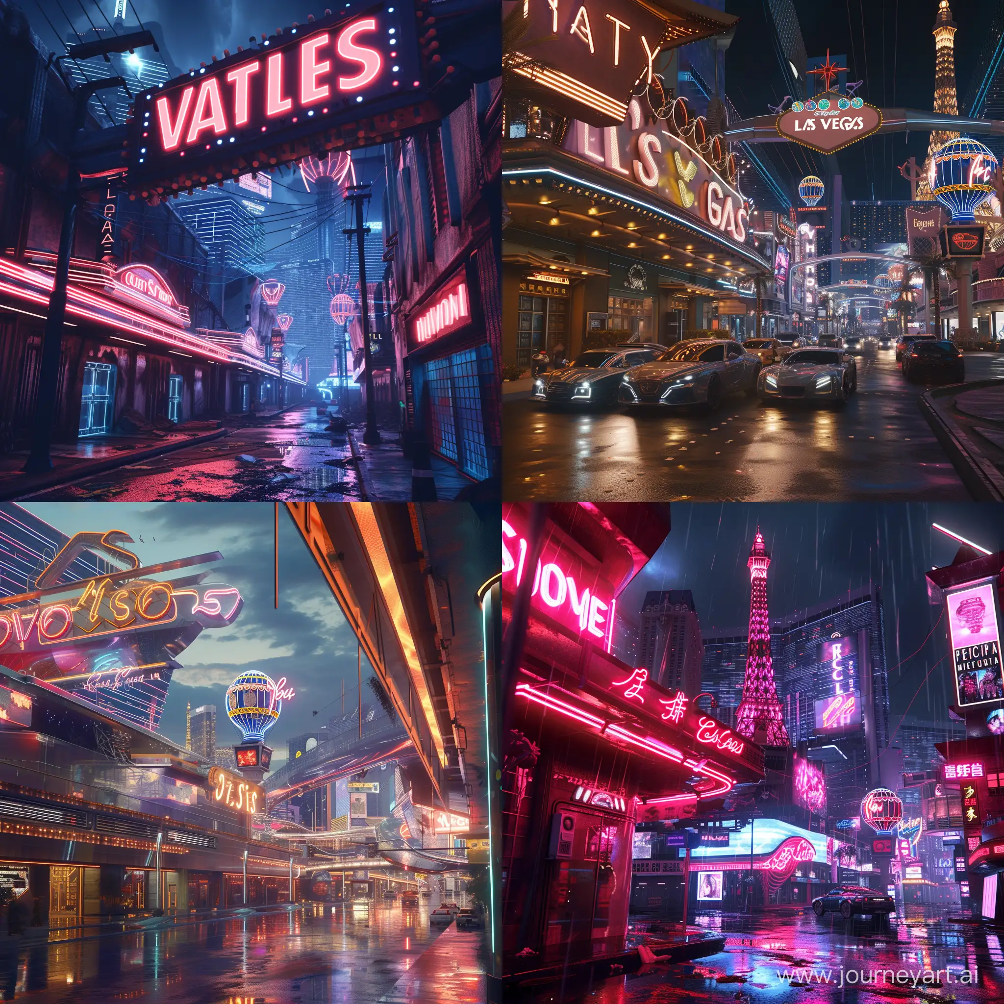 Futuristic Las Vegas, dystopian postcyberpunk, in cinematic style