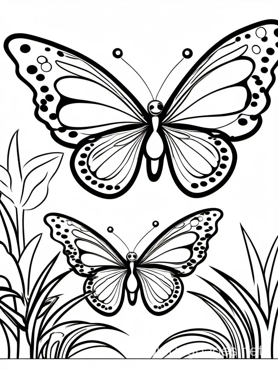 Adorable-Butterfly-and-Son-Coloring-Page-for-Kids