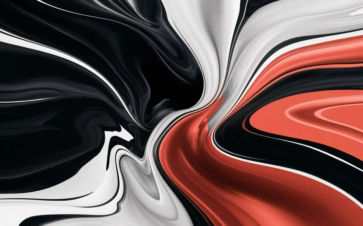 black white red abstract flow