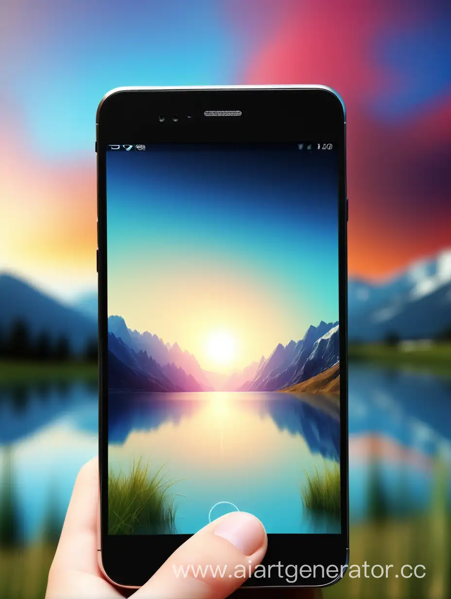 Smartphone-on-Stunning-Scenic-Background