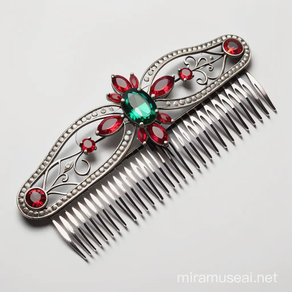 Elegant Jeweled Silver Comb Exquisite Hair Accessory for Special Occasions