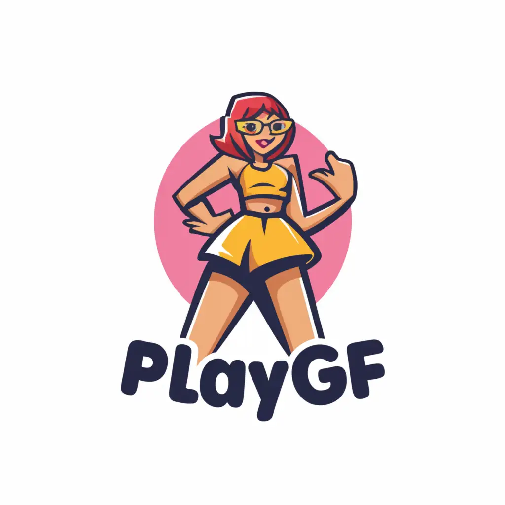 LOGO-Design-For-Playgf-Short-Skirt-Cam-Girl-Theme-on-a-Clear-Background
