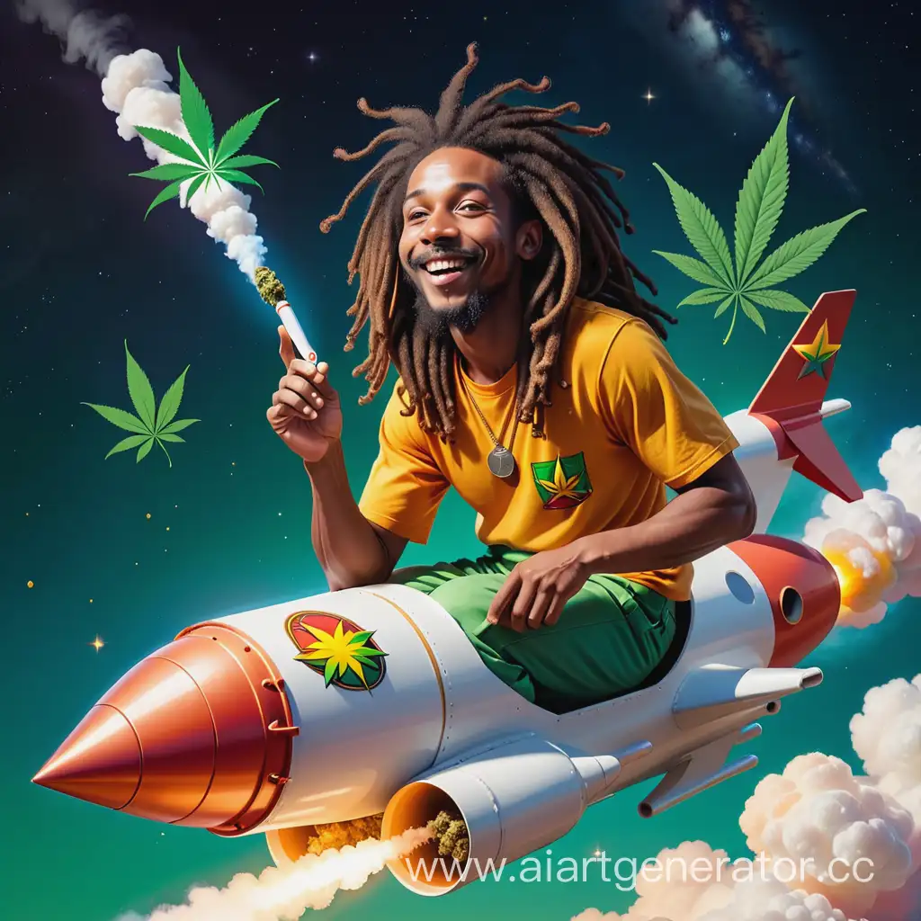 Joyful-Rastafarian-Riding-a-MarijuanaPowered-Rocket