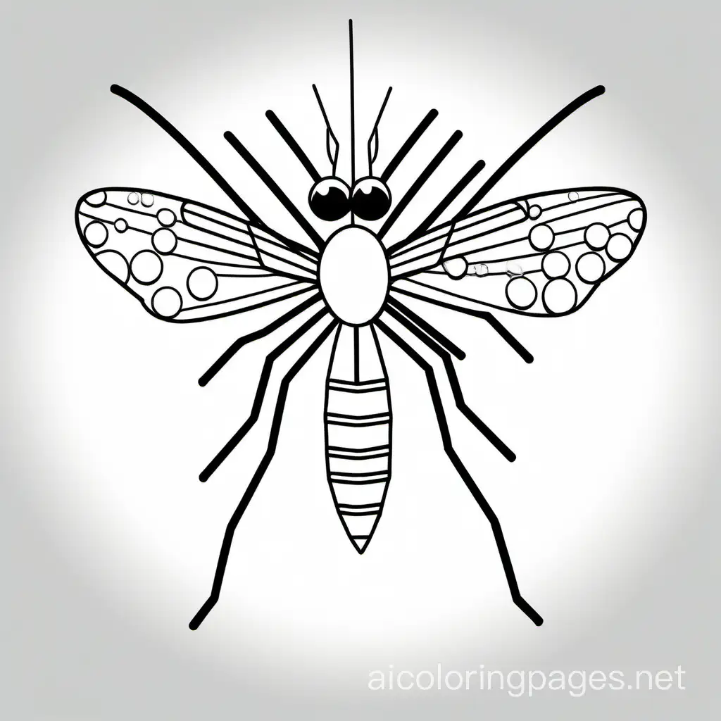 Mosquito-on-Arm-Coloring-Page-Black-and-White-Line-Art-for-Simple-Coloring