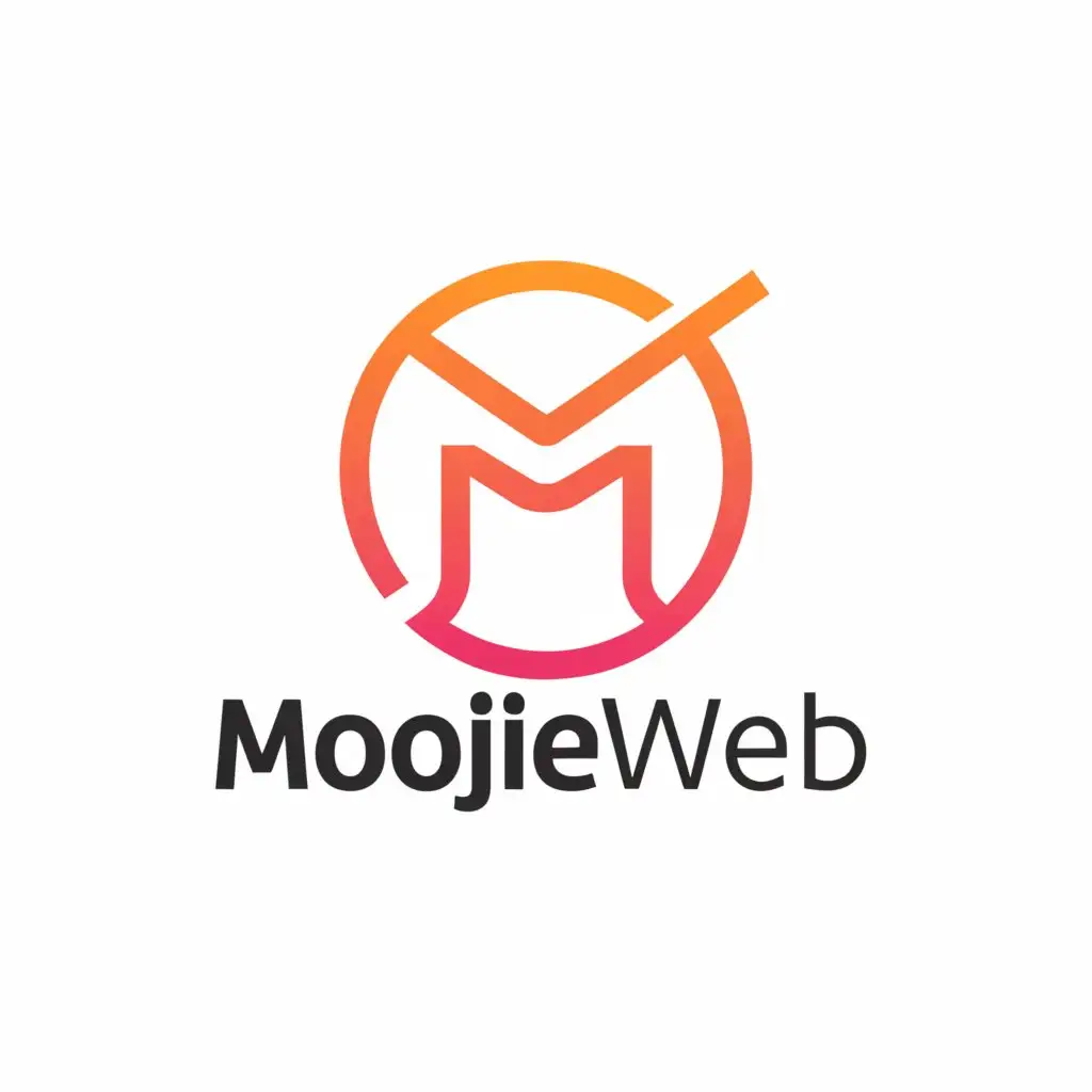 a logo design,with the text "mojieweb", main symbol:Modoojie, including the letters MJ, and then encircle the letters MJ with a circle.,Moderate,be used in Technology industry,clear background