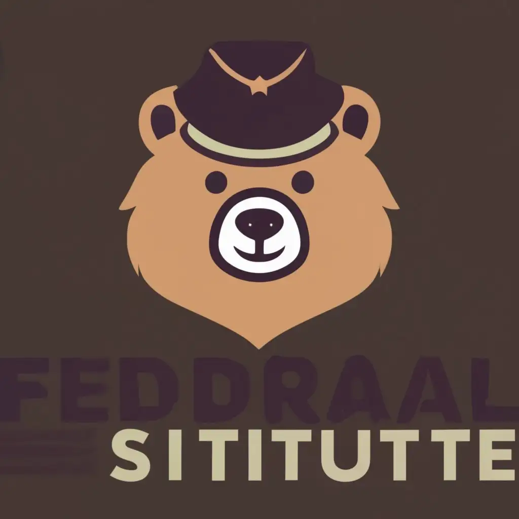 logo, make a bear with an elegant hat with the writing federal institute at the bottom, with the text "Federal", typography, be used in Education industry