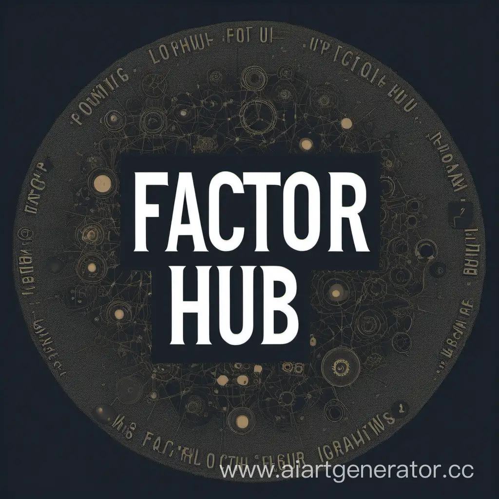 Аватарка в тёмных цветах с надписью "Factor Hub""