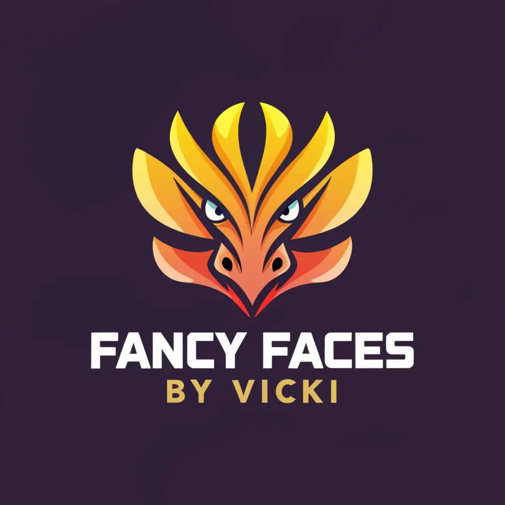 a logo design,with the text "Fancy Faces by Vicki", main symbol:dragon,Moderate,be used in Entertainment industry,clear background