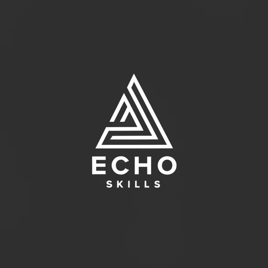 a logo design,with the text "echo 5  skils", main symbol:triangle with an echo,Minimaliste,be used in Sport Fitness industry,clear background