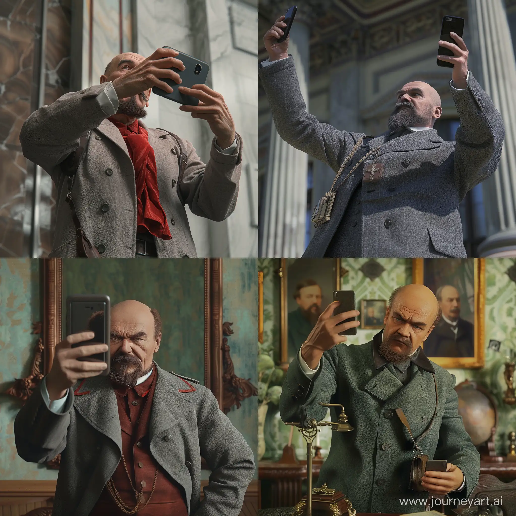 Photorealistic-Vladimir-Lenin-Taking-Selfies-with-Phone
