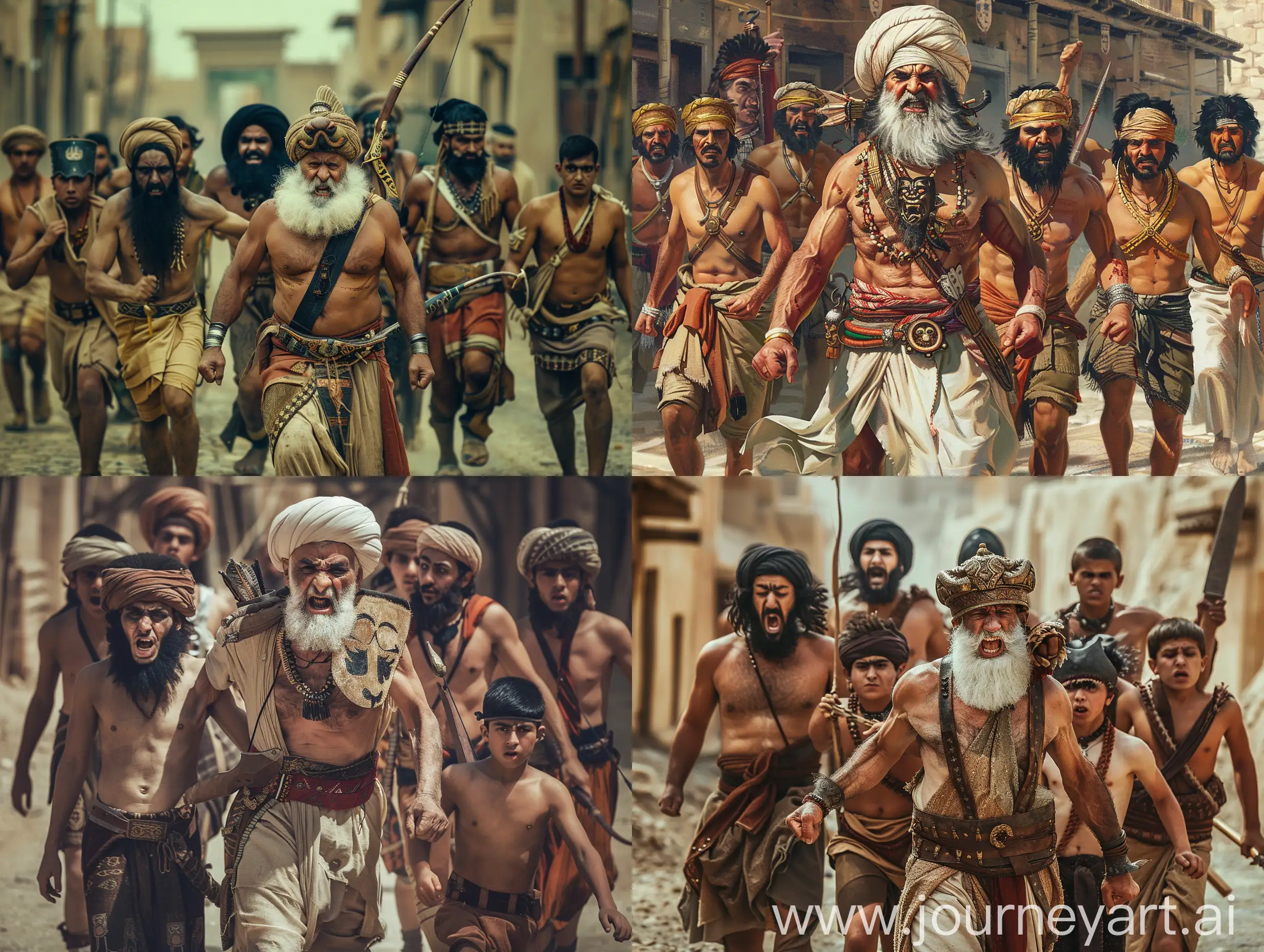 Furious-Persian-Patriarch-Leads-Sons-in-Ancient-Arge-Bam-Stroll