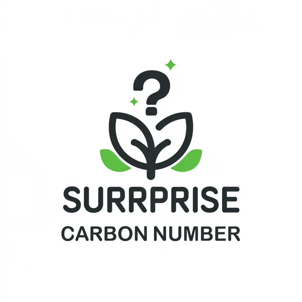 a logo design,with the text "Surprise Carbon Number", main symbol:environmental protection and exclamation point,Moderate,be used in Technology industry,clear background