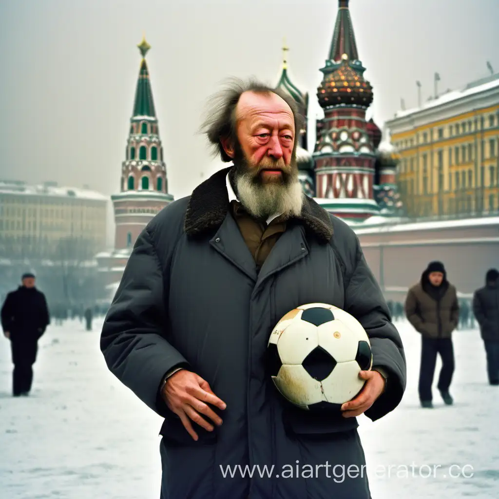 Пьяный Солженицын играет в футбол, Москва