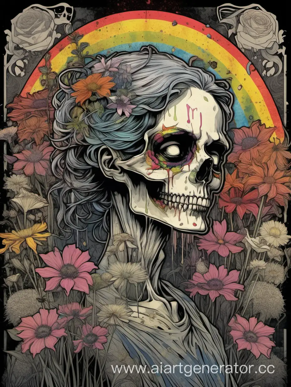 Edgy-Punk-Horror-Skull-Face-Poster-with-Explosive-Rainbow-Accents