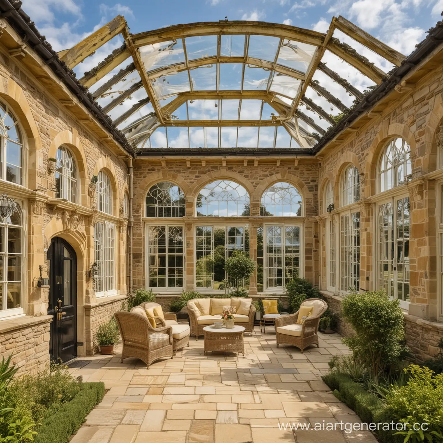 Majestic-Tudor-Estate-with-GlassRoofed-Orangery-in-Cornwall