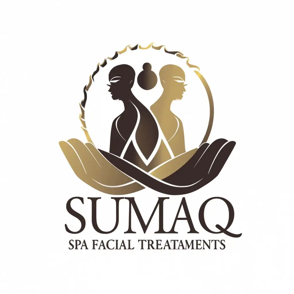 a logo design,with the text "SUMAQ SPA
FACIAL TREATMENTS ", main symbol:SPA WOMEN AND MEN,Moderate,be used in Beauty Spa industry,clear background