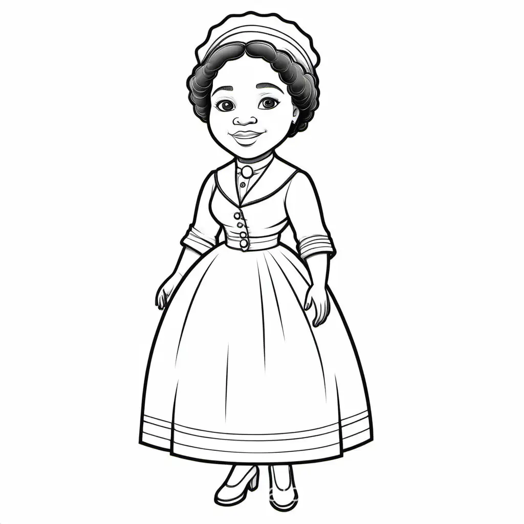 Madam-CJ-Walker-Coloring-Page-for-Kids-Simple-Black-and-White-Line-Art