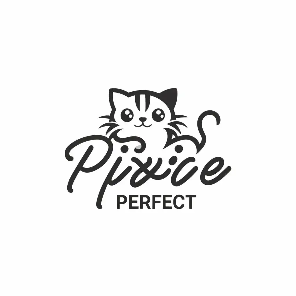 LOGO-Design-For-Pixie-Perfect-Elegant-Cat-Silhouette-with-Typography-for-Finance-Industry