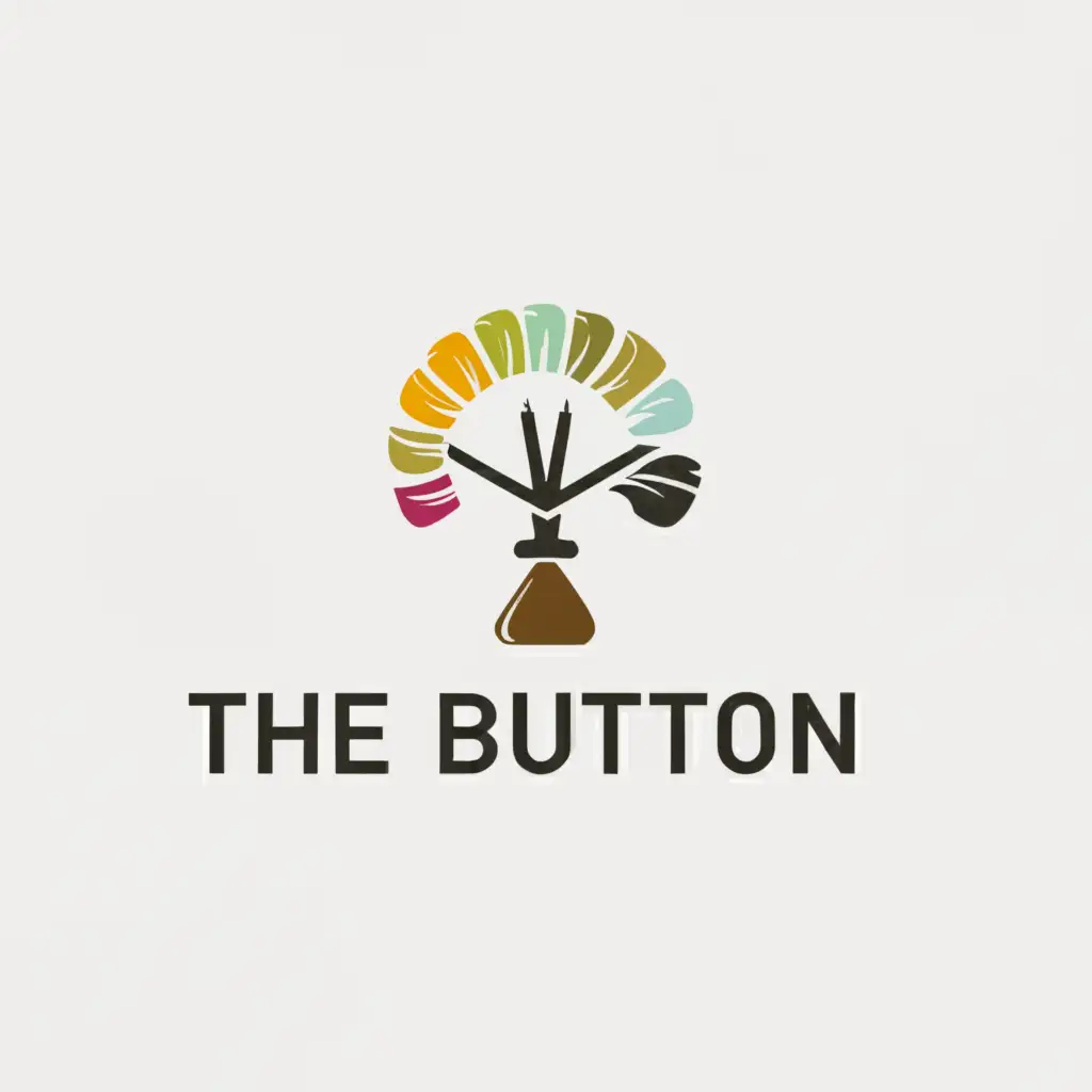 a logo design,with the text "The Button", main symbol:give me a logo design idea, using a brush and a tree,Moderate,clear background