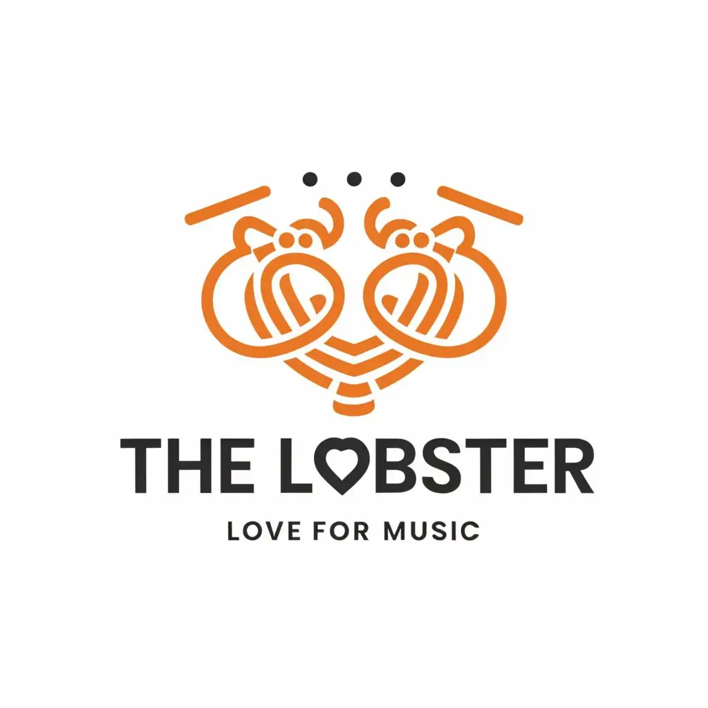 a logo design,with the text "The lobster", main symbol:trombone and trumpet and  heart,Minimalistic,clear background