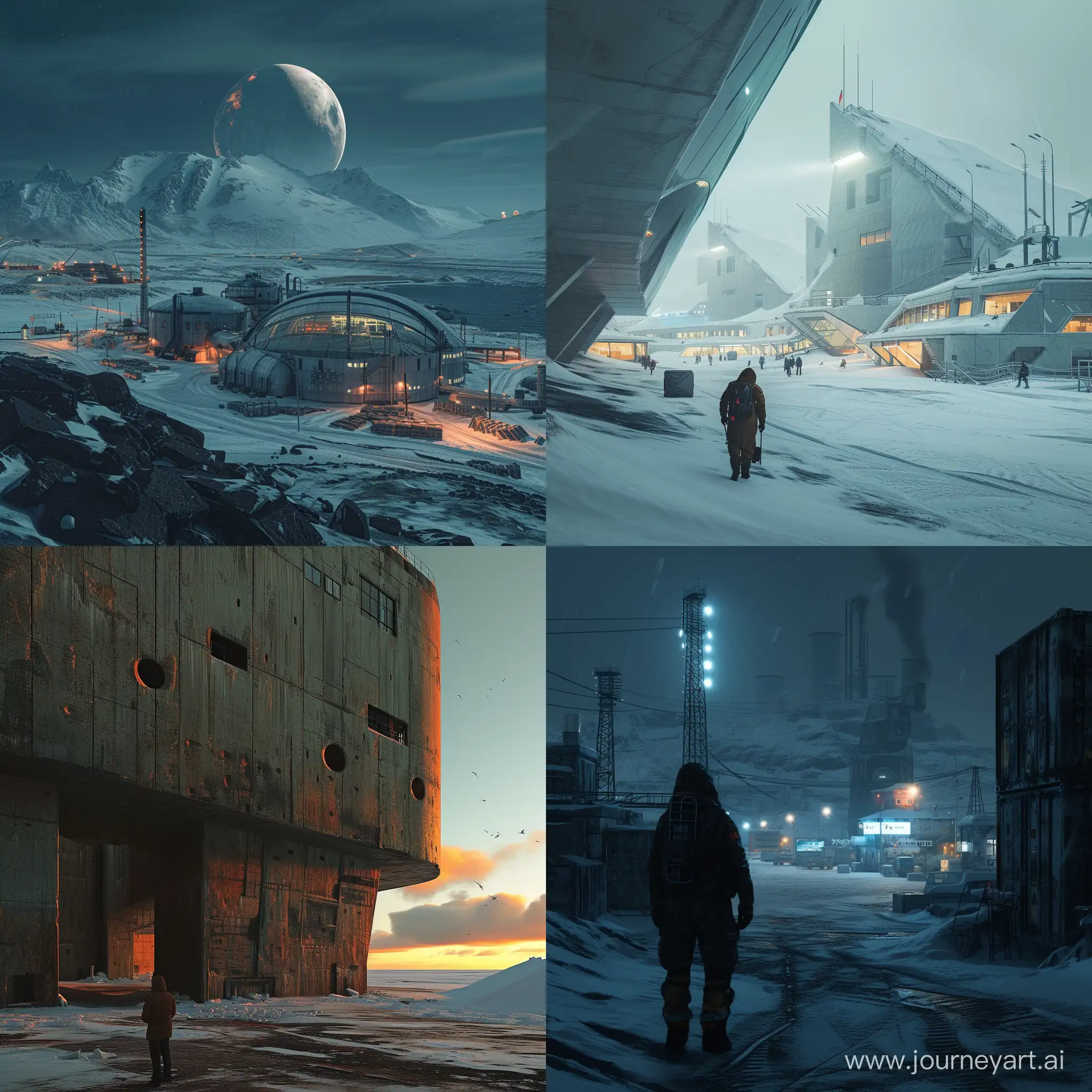 Futuristic Murmansk, in cinematic style