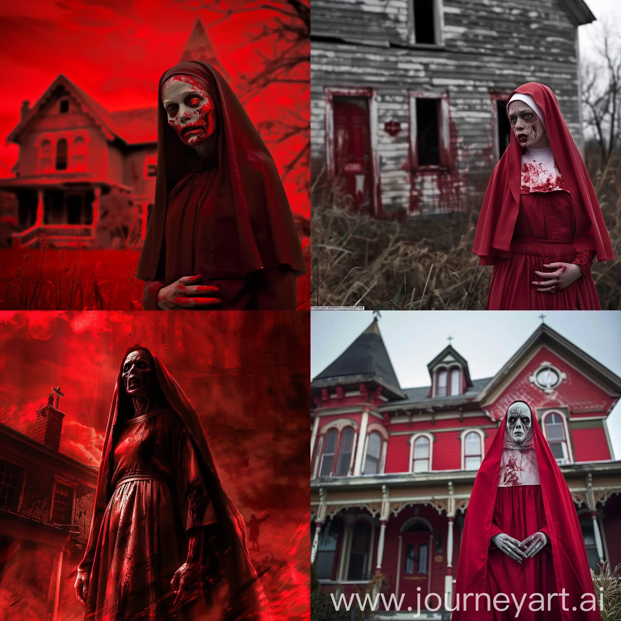 Eerie-Red-Nun-Haunting-Abandoned-House