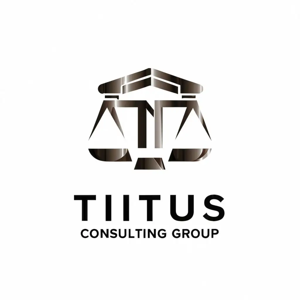 LOGO-Design-for-Titus-Consulting-Group-3D-Metal-Symbol-with-Legal-Industry-Aesthetic-on-Clear-Background