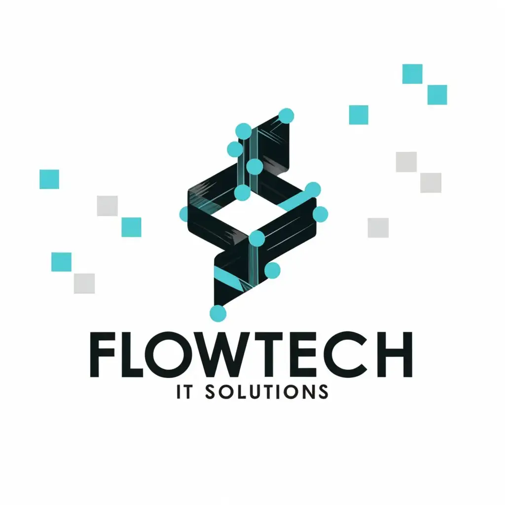 a logo design,with the text "FlowTech IT Solutions", main symbol:IT related,Moderate,be used in Technology industry,clear background