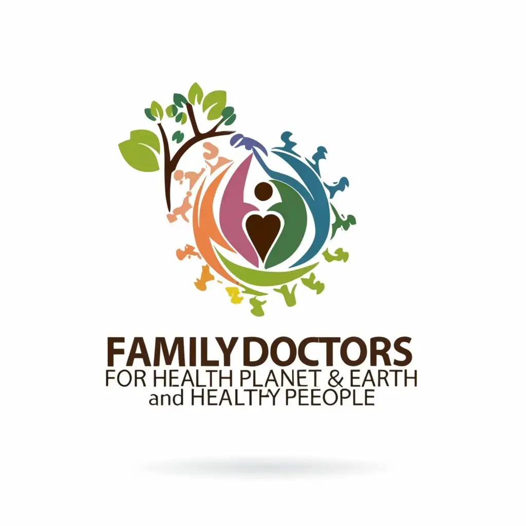 a logo design,with the text "family doctors for health planet earth and healthy people", main symbol:earth and people,Moderate,be used in Home Family industry,clear background