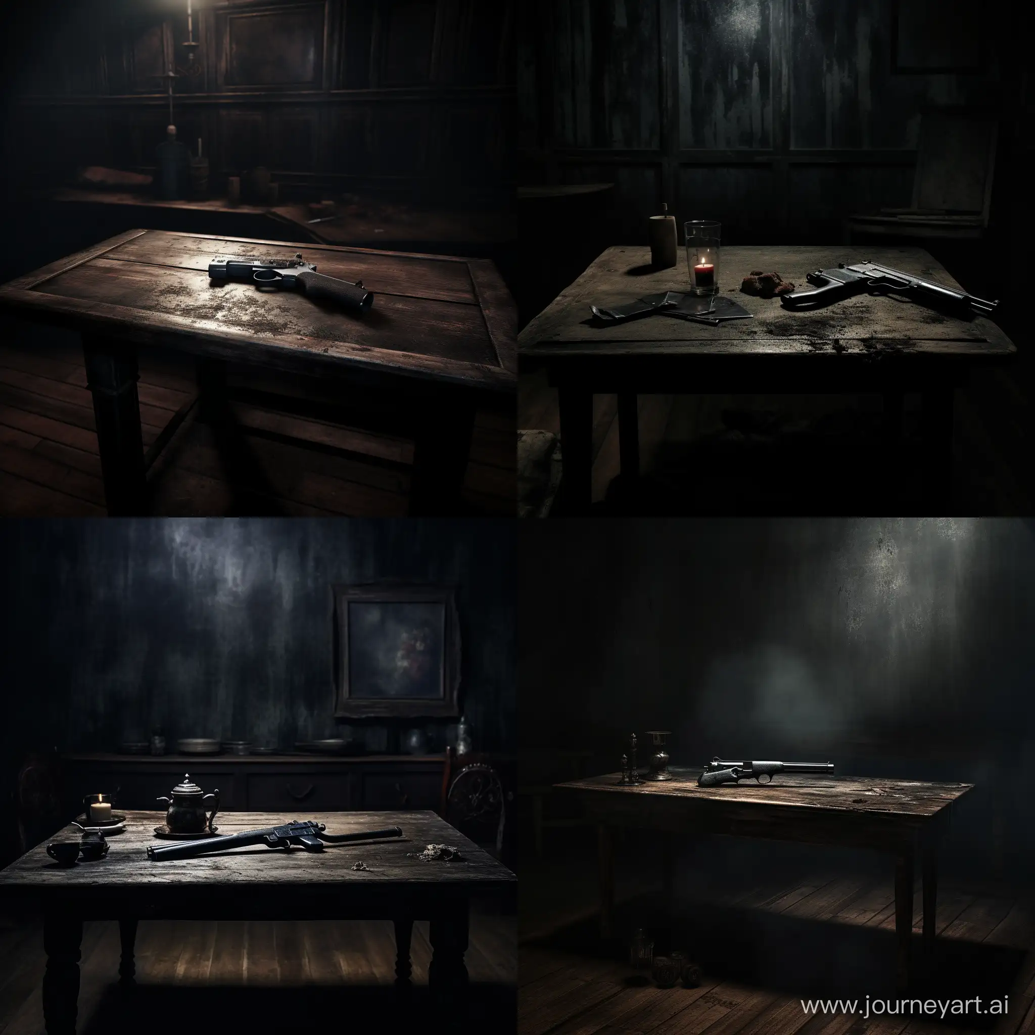 Lonely-Gun-on-Dark-Table