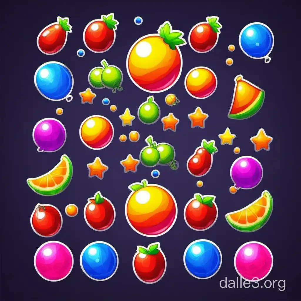 2D Icon of a 2d game about popping balloons and bubbles like fruit ninja