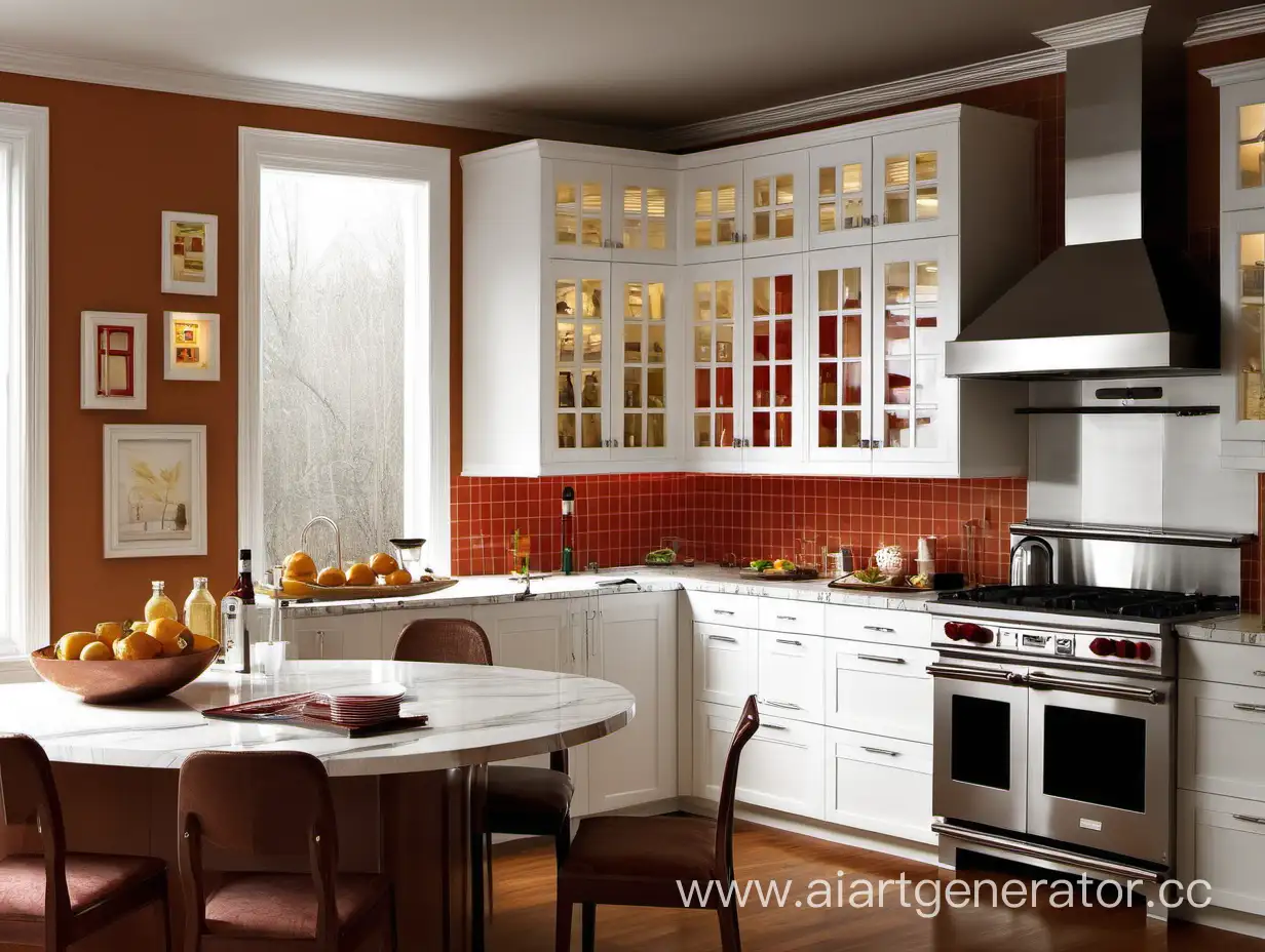 нарисуй кухонный гарнитур и фасады, чтобы это выглядело как реалистичная красивая кухня в интерьере 