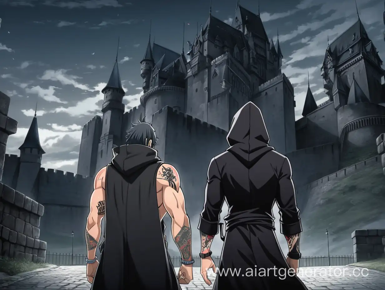 Mysterious-Anime-Duo-Observing-Gothic-Castle