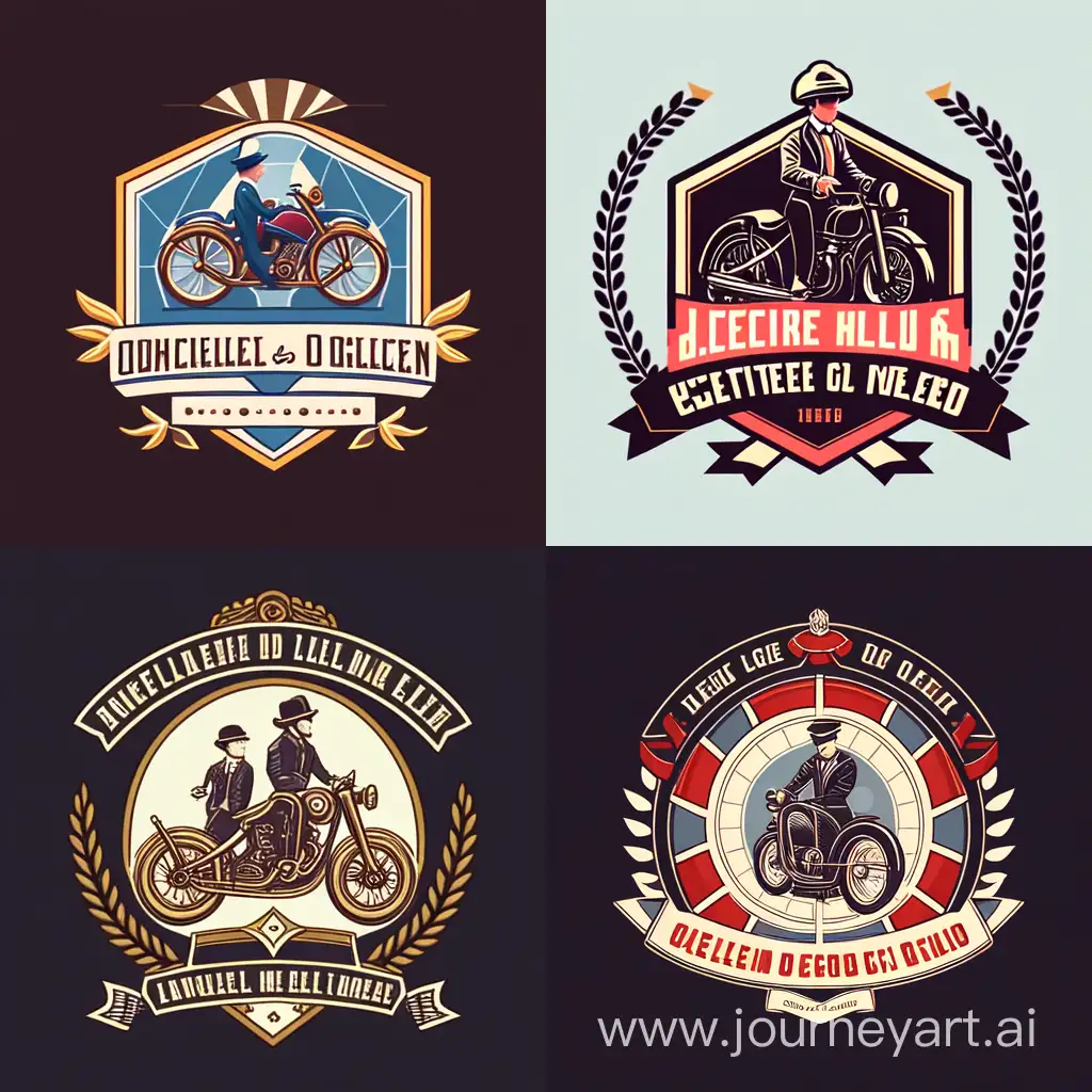 Логотип для пробега на ретро мотоциклах хорошо одетых джентельменов и леди.