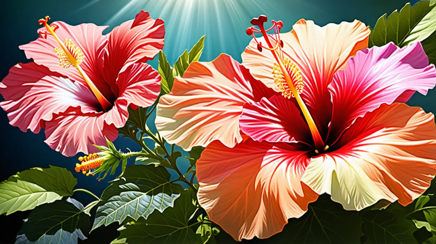 Vibrant FullScreen Hibiscus Flower in Summer Detail
