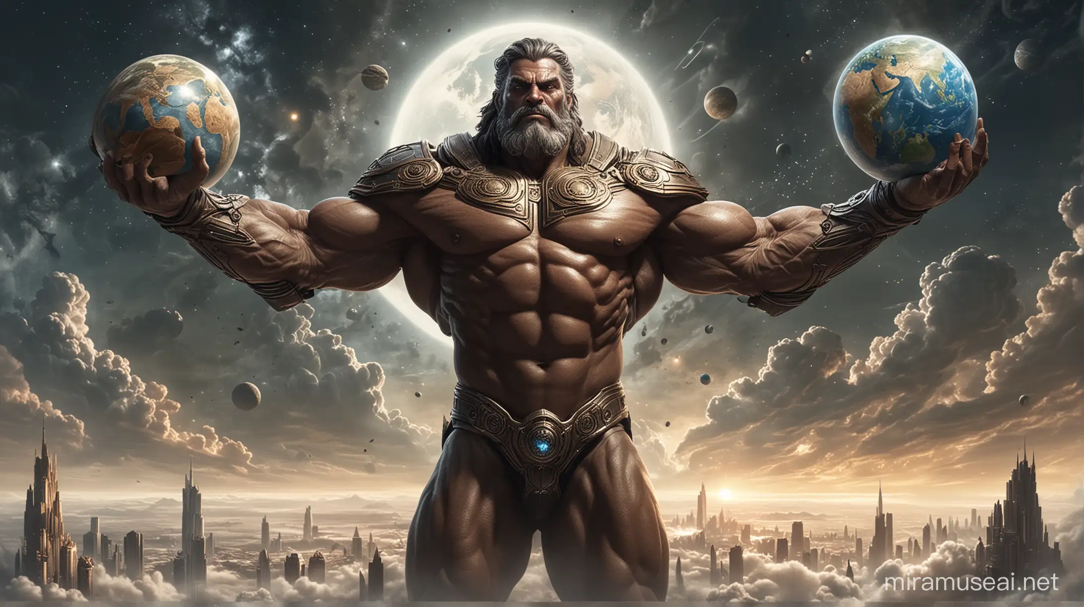 titán Atlas sosteniendo el Mundo en sus hombros