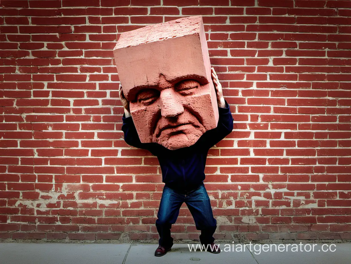Man with the head of brick