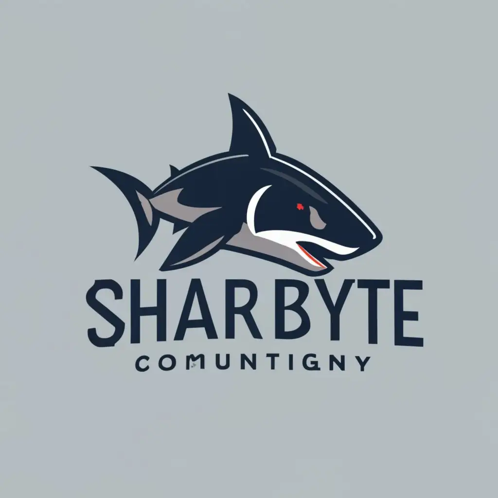 logo, Shark, with the text "SharkByte", typography, be used in Technology industry