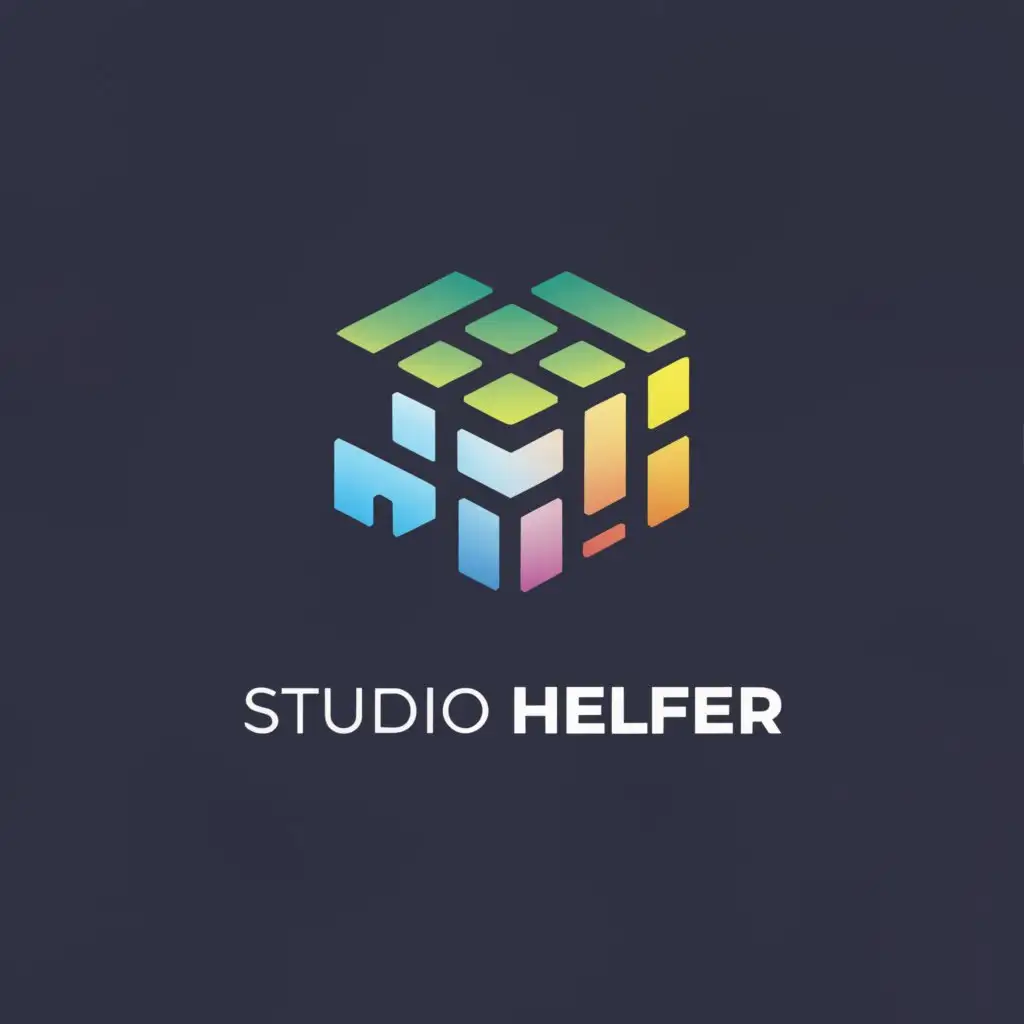 a logo design,with the text "Studio Helfer", main symbol:a high tech qube,Moderate,clear background