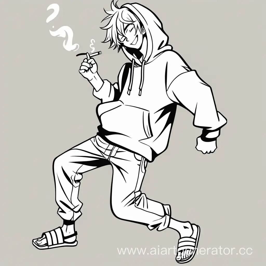 Energetic-Manga-Character-Playful-Slim-Guy-in-Hoodie-and-Sandals
