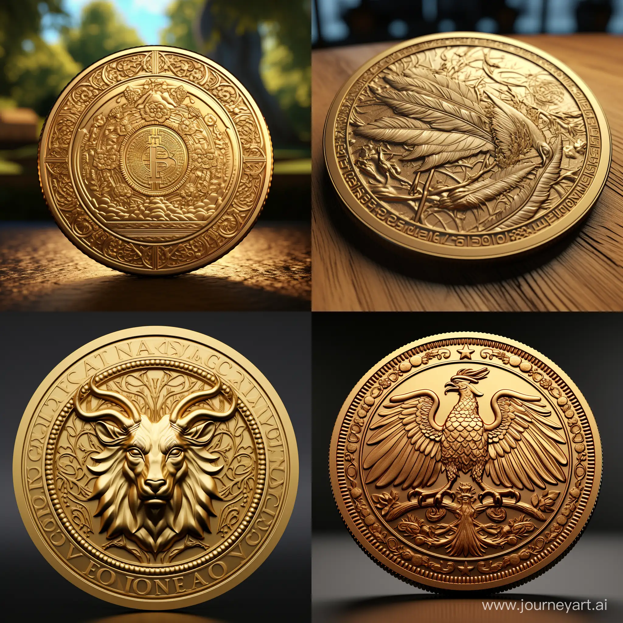 Golden-3D-Coins-Array-Wealth-and-Prosperity-Symbol