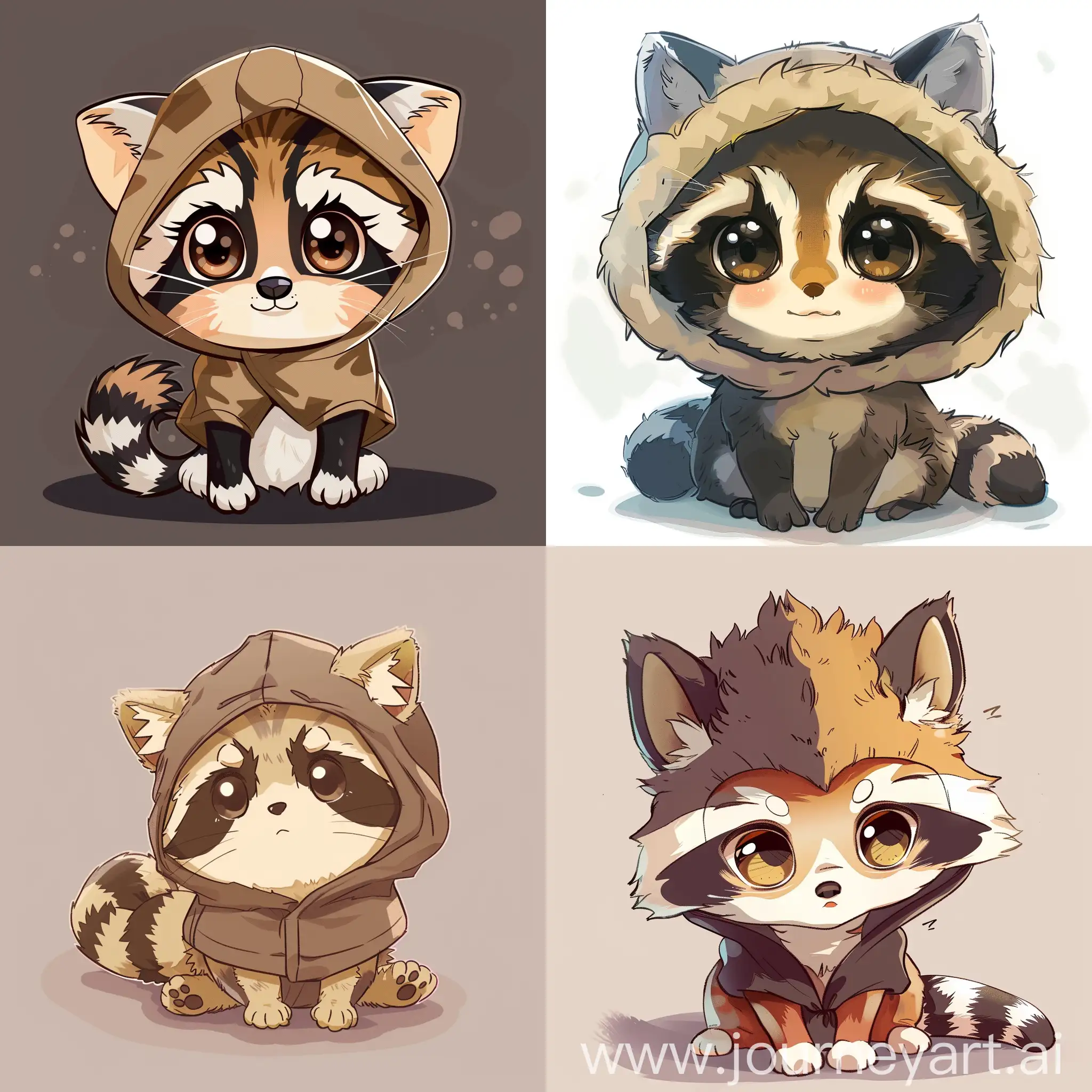 Adorable-Chibi-Cat-Dressed-in-Raccoon-Costume