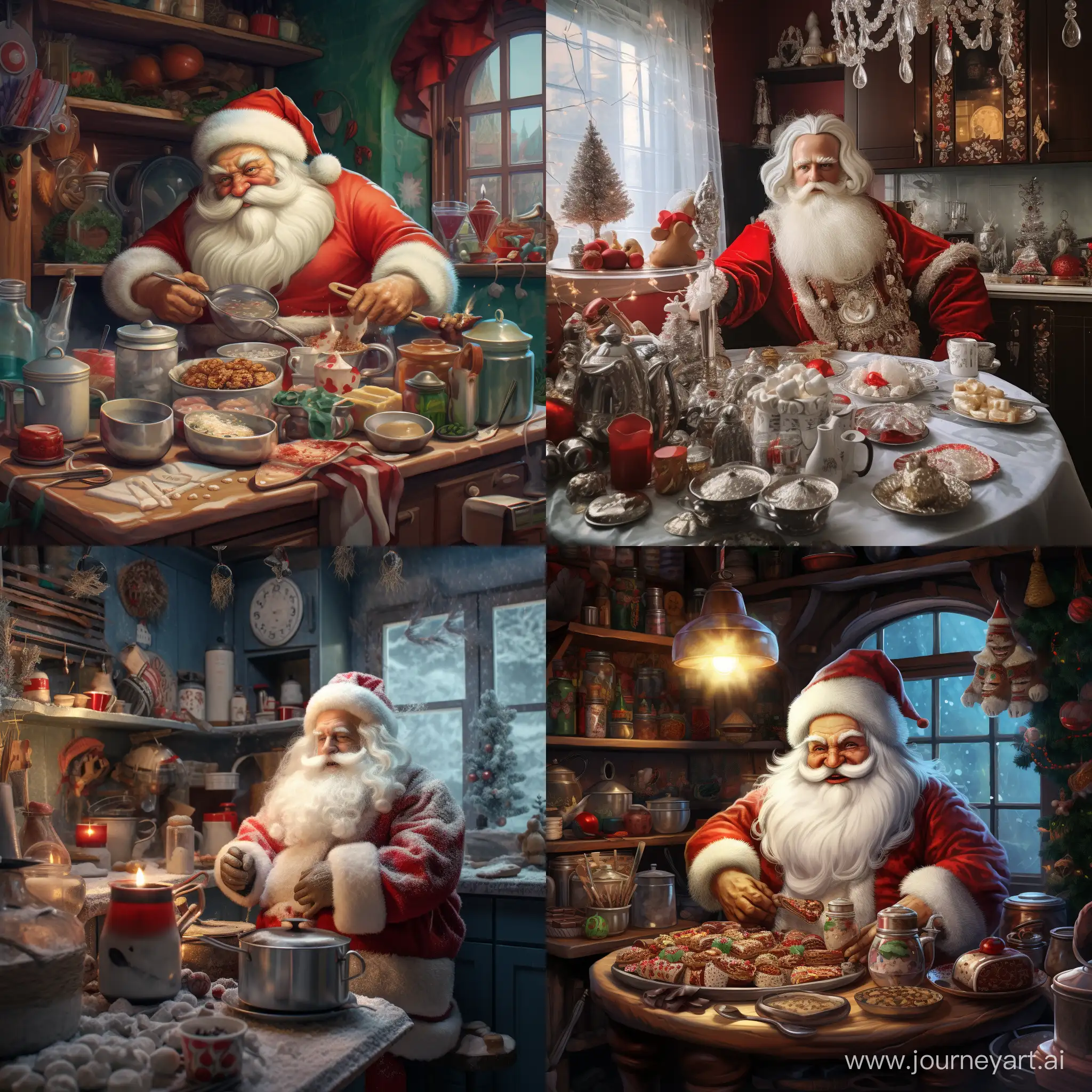 Дед Мороз на кухне