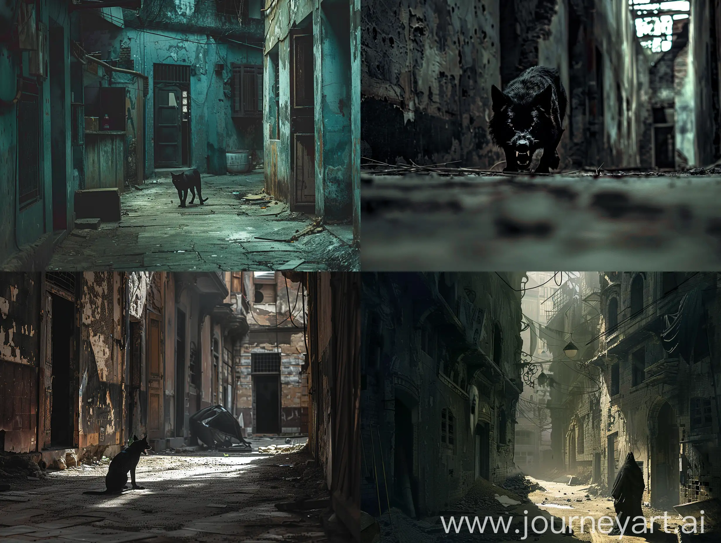  A low growl emerging from the shadows, in an abandoned street of the decaying city