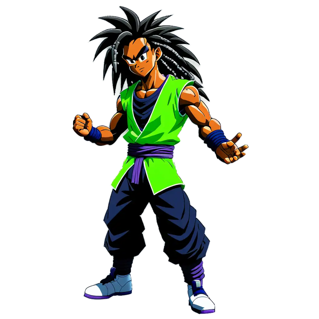 Powerful-Dragon-Ball-Z-Style-Black-Man-with-Dreadlocks-Holding-PS4-Controller-PNG-Image