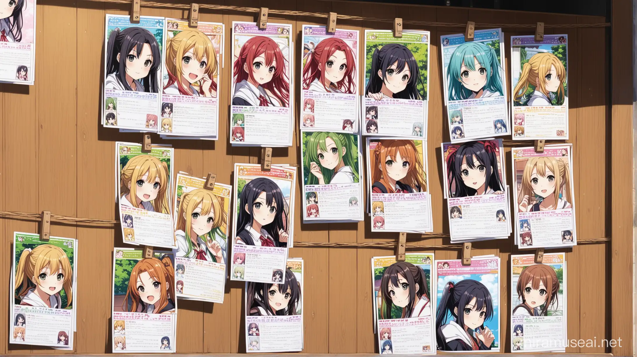 anime, board with photos and flyers of missing anime girls
