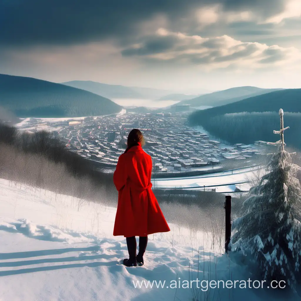 Girl-in-Red-Coat-Overlooking-Valley-Landscape