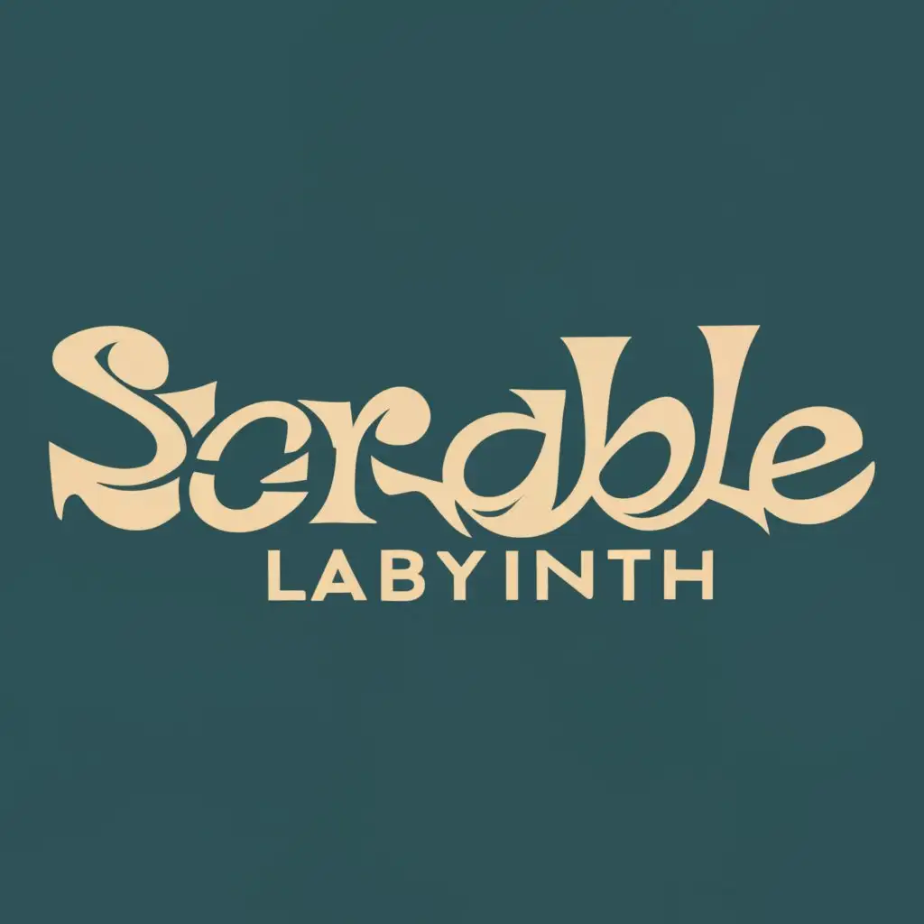 logo, Dungeon, with the text "Scrabble Labyrinth", typography, be used in Entertainment industry